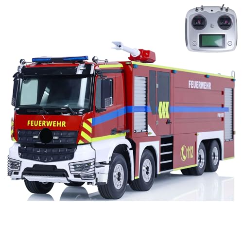 wheelfun 1/14 8x4 Ferngesteuertes Feuerwehrfahrzeug RC Fire Sprinkler Fahrzeuge Sounds Lichter von wheelfun