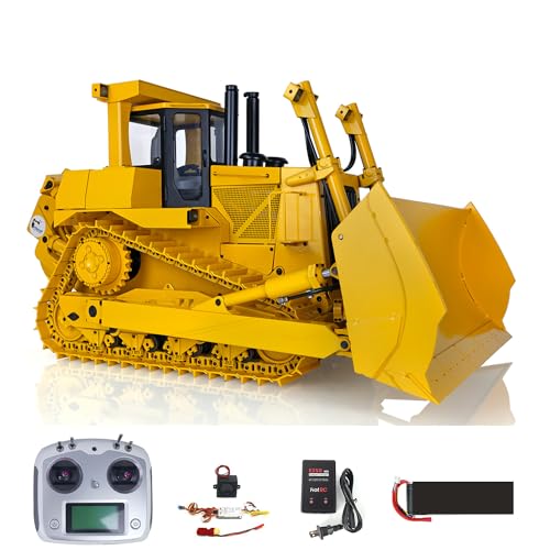 wheelfun 1/14 DXR2 RC Metall Hydraulische Bulldozer Funksteuerung Dozer 201 Neues Licht-Soundmodul Motor Servo ESC für Erwachsene Hobby von wheelfun