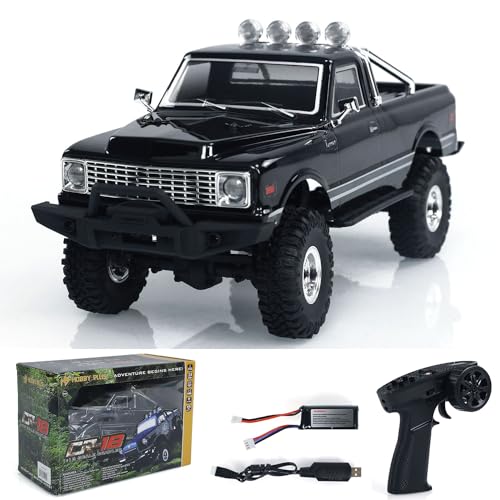 wheelfun 1/18 4WD RC Crawler Car CR18 Mini Wireless Control Geländewagen Motor Servo ESC Lichtsystem von wheelfun