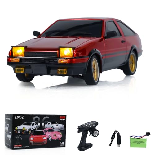 wheelfun 1/18 RC Drift Rennwagen RWD LDRC LD1801 AE86 Funkfernsteuerung Fahrzeug Gyroskop für Erwachsene von wheelfun