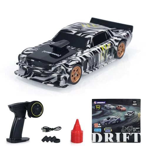 wheelfun 1/43 Ferngesteuertes Auto,Funksteuerung Drift Car 4WD RC Mini Rennwagen Spielzeug Hochgeschwindigkeitsmodell RTR Mit LED-Leuchten Kreisel von wheelfun