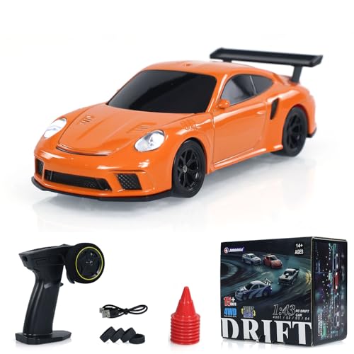 wheelfun 1/43 Ferngesteuertes Mini Drift Auto Rennwagen Spielzeug Funk Lichter Verkehr Sicherheit Kegel RTR von wheelfun