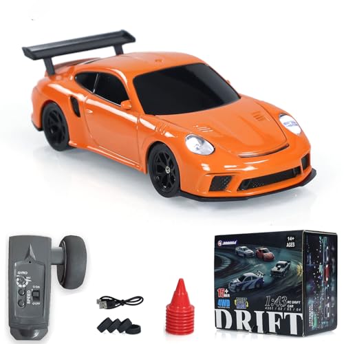 wheelfun 1/43 Funksteuerung Mini Drift Race Car Gyro Funksteuerung Verkehrsleitkegel von wheelfun