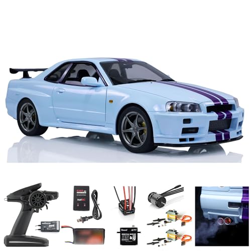 wheelfun 1/8 RC Racing Car Capo 4WD R34 4x4 High Speed Metal RTR Drift Cars Sound Smoking von wheelfun