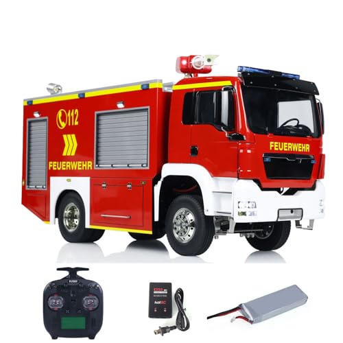 wheelfun 1:14 4X2 RC Feuerwehrwagen RTR Auto Fernbedienung Feuerwehrfahrzeug Modell Sound Lichtsystem Motor Servo ESC von wheelfun