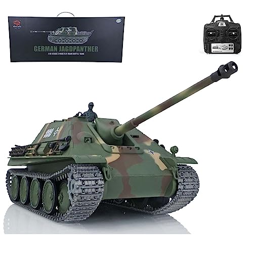 wheelfun 1:16 Scale 7.0 Heng Long Upgraded Jadpanther RTR RC Tank 3869 Metal Tracks Infrarot Combat Lifting Barrel Light Sound BB Shooting Airsoft Tank That Shoot von wheelfun