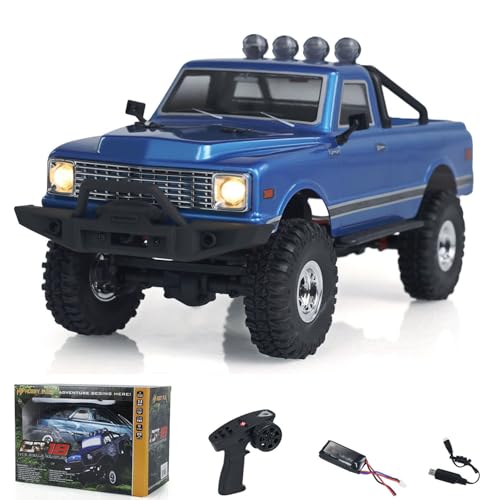 wheelfun 1:18 4X4 RC Crawler Auto 4WD Mini Funksteuerung Geländewagen Modellmotor Servo ESC Lichtanlage für Hobby von wheelfun