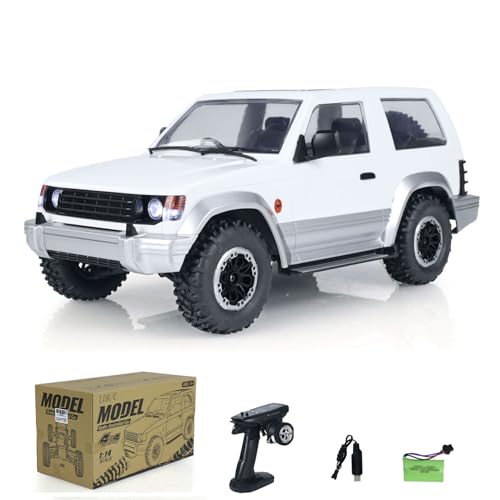 wheelfun 4WD 1/14 4X4 Wireless Control Geländefahrzeuge RC Crawler Auto Modell LDRC LD1297 Lichtsystem Motor Servo ESC (weiß) von wheelfun