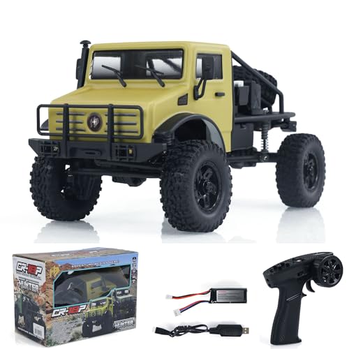 wheelfun 4X4 1/18 RC Rock Crawler Auto 4WD CR18P Funksteuerung Geländewagen Motor Servo ESC Lichtsystem von wheelfun