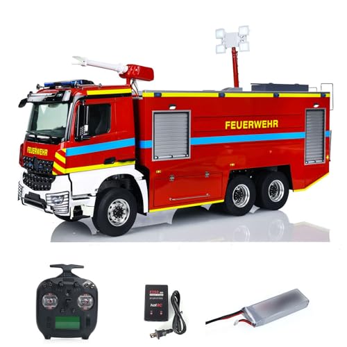 wheelfun 6X6 1/14 RC Feuerwehrfahrzeuge ferngesteuerter Feuerwehrwagen 2-Gang-Getriebe Differentialsperre Achsen RTR Auto Modell Sound von wheelfun