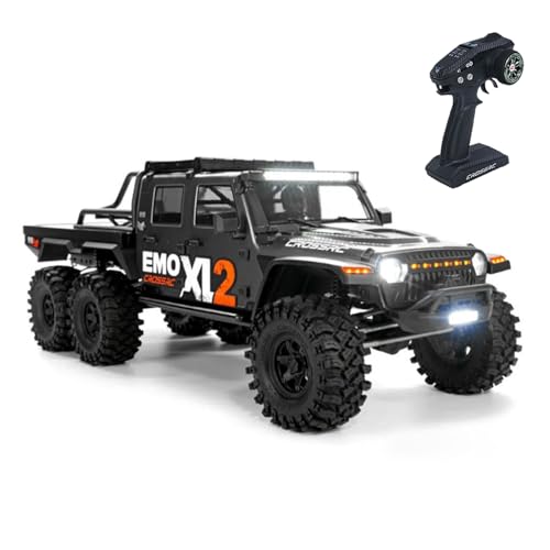 wheelfun CROSSRC 1/8 6X6 RC Crawler Auto Emo Xl2 6WD Differentialschloss Achse Fernbedienung Geländefahrzeuge Gebürsteter Motor Esc Licht Sound Hobby Grade Modell von wheelfun