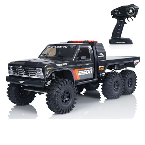 wheelfun CROSSRC 6X6 1/8 RC Crawler Car Emo XL 6WD Funksteuerung Geländefahrzeuge Modell 560 Brushed Motor 880 Esc Licht Sound Radio Hobby Grade Modell von wheelfun