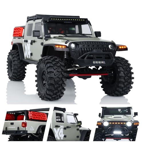 wheelfun CROSSRC Emo X4 1/8 RC Geländewagen 4X4 Rock Crawler Auto 436 mm Radstand Differentialschloss Metallgetriebe Achse 2-Gang-Getriebe Hobby Grade Modell von wheelfun