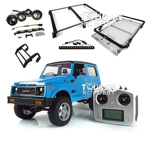 wheelfun Capo 1/6 RC Crawler Truck Car Assembeld SIXER1 Samurai RC Rock Climbing Car Model Motor ESC Servo Roof Rack Light I6S Radio Updated Edition Blue von wheelfun