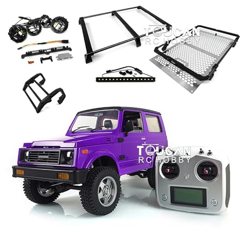 wheelfun Capo 1/6 RC SIXER1 Samurai Kletterwagen Crawler Auto fahrbereit Motor ESC Servo Dachträger Licht I6S Radio Updated Edition Lila von wheelfun