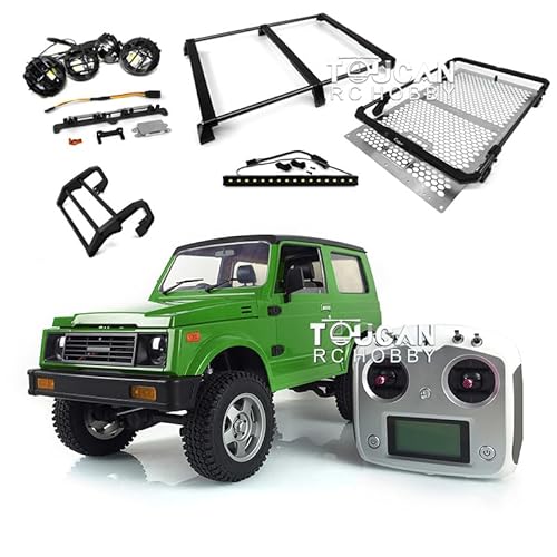 wheelfun Capo RC Crawler Auto 1/6 SIXER1 Samurai Kletterwagen Modellmotor ESC Servo Dachträger Licht I6S Radio Updated Edition Grün von wheelfun