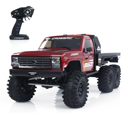 wheelfun CrossRC 1/8 6X6 RC Crawler Car Emo XL 6WD Funksteuerung Geländefahrzeuge Modell 560 Brushed Motor 880 Esc Licht Sound Radio Hobby Grade Modell von wheelfun