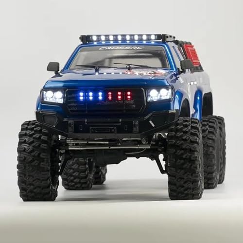 wheelfun CrossRC 6WD RC Off-Road LKW Pickup 1/10 6X6 AT6 Fernbedienung Elektrische Kletter Autos Rock Crawler 2Speed Getriebe Motor ESC Servo Licht Hobby Grade Pickup für Erwachsene von wheelfun