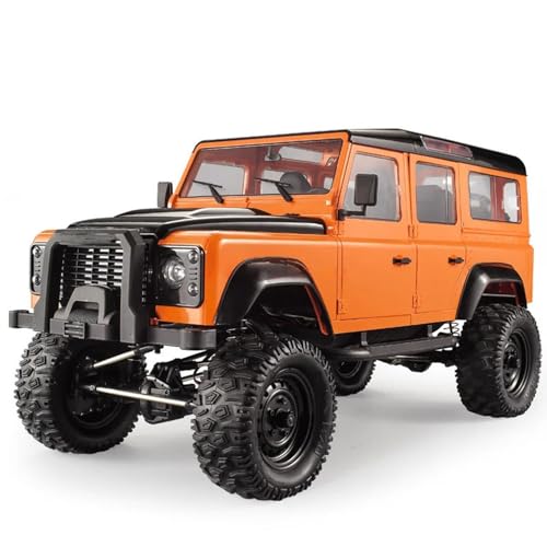 wheelfun Double E 1:8 RC Kletterauto Modell für E101 montiert 4WD D110 Funksteuerung Crawler Cars Modell 2-Gang-Getriebe Licht (Orange) von wheelfun