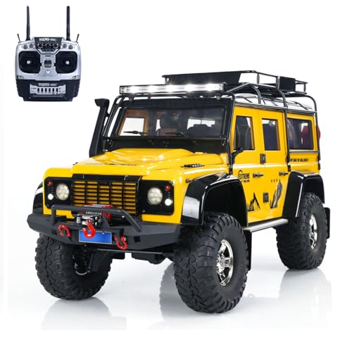 wheelfun HG 1/10 RC Crawler Car Model 4X4 Upgrade RC Off-Road Kletterauto P411 Lichter Sound Smoking Traktionswinde 45A ESC 540 gebürsteter Motor 9KG Servo von wheelfun