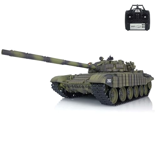 wheelfun Heng Long T72 1/16 RC Battle Tank 7.0 Mainboard Kunststoff 3939 340° Drehbarer Turm Rauchergenerator Infrarot Kampf Heben Barrel Licht Sound RTR Panzer Modell BB Schießen Airsoft Panzer von wheelfun