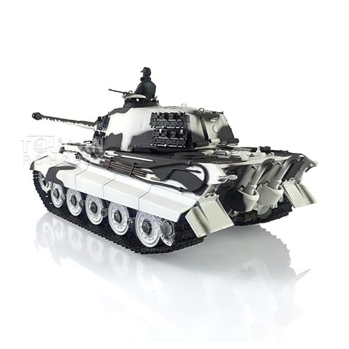 wheelfun Henglong 1/16 7.0 King Tiger RTR RC Panzer 3888A FPV 360° drehbarer Turm Infrarot Kampf Heben Barrel Licht Sound Modell BB Shooting Airsoft Panzer That Shoot von wheelfun