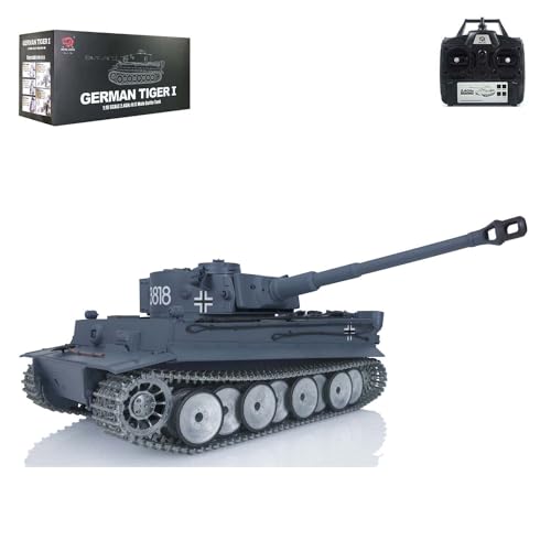 wheelfun Henglong 1/16 7.0 Tiger I RTR RC Panzer 3818 FPV Kamera Barrel Recoil Metallräder für Hobby BB Shooting Airsoft Tank That Shoot von wheelfun