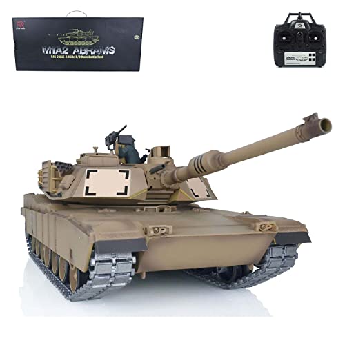 wheelfun Henglong 1/16 7.0 Upgraded Metal M1A2 Abrams RTR RC Panzer 3918W/360° Turm für Hobby von wheelfun