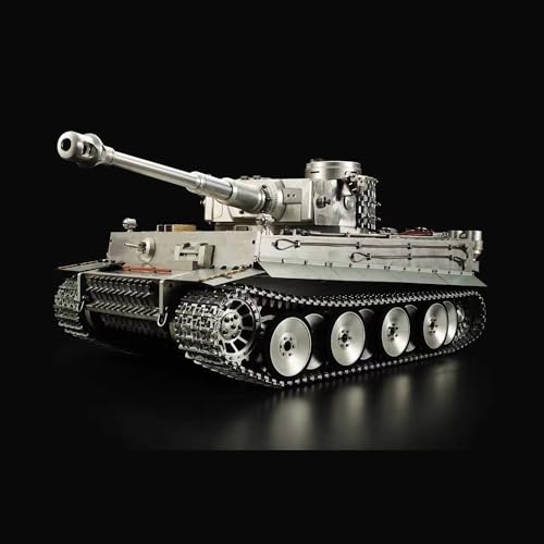 Wheelfun, Henglong, 1/6, Vollmetall, Deutscher Tiger I, RTR RC Panzer 3818, mit Ketten, Rohr-Rückstoß und BB-Schussfunktion für Airsoft, Modell für erwachsene Hobbyisten von wheelfun