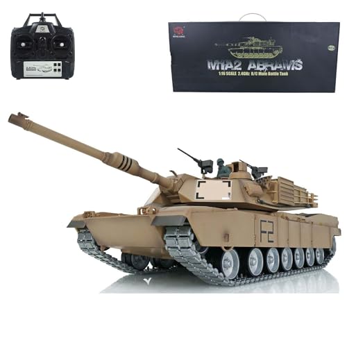 wheelfun Henglong Abrams RC Panzer 1/16 7.0 3918 Ferngesteuertes Tracked Vehicle Openable Luke Torsion Bar Suspension Smoking Unit for Hobby BB Shooting Airsoft Tank That Shoot von wheelfun