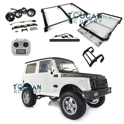 wheelfun Kapodaster 1/6 RC Crawler Auto Sixer1 Samurai Montiert Kletterwagen I6S Radio 45T Motor 320A ESC Servo Dach Lenklicht Frontstoßstange von wheelfun