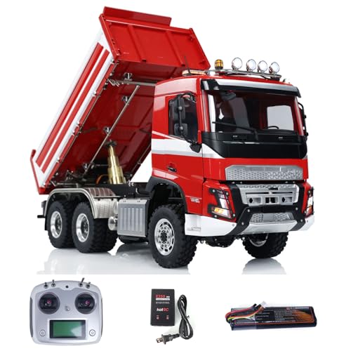 wheelfun LESU 1/14 6x6 3-Wege Metall RC Hydraulische Dumper Auto 3-Gang-Getriebe Fernbedienung Muldenkipper Motor Servo ESC Licht Sound System Hobby Grade Modell von wheelfun