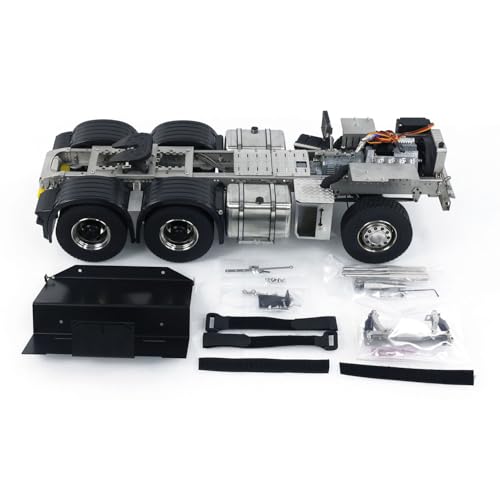 wheelfun Metall 6X6 Chassis für 770S 1/14 RC Traktor Truck 3-Gang-Getriebemodell Servo-Lenkung und Differentialsperre von wheelfun