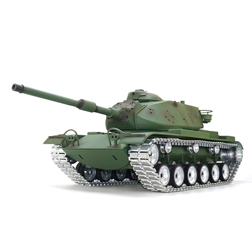 wheelfun TD M60A3 USA 1/16 RC Panzer Modell RC Infrarot Battle Tanks Metallrad Track Ritzel 320° Turm Rotation Light Sound Smoke Unit (Pro-Army Green-Edition) BB Shooting Airsoft Tank That Shoot von wheelfun