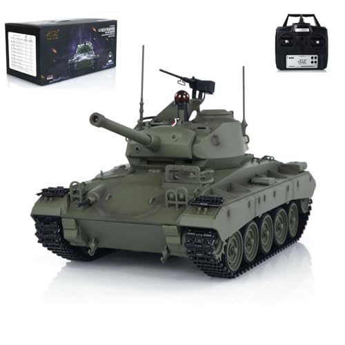 wheelfun Tongde 1/16 M24 Chaffee RC Light Tank Electric Infantry Fighting Vehicle Model Light Sound Smoke Unit Hobby Grade Tank Model BB Shooting Airsoft Tank That Shoot von wheelfun