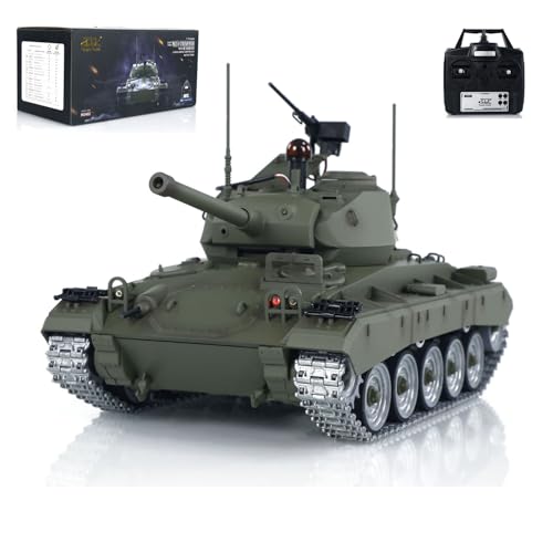 wheelfun Tongde M24 Chaffee 1/16 RC Light Tank Infrarot Combating System Upgraded Wheels Smoke Unit Lighe Sound Hooby Grade Tank Model BB Shooting Airsoft Tank That Shoot von wheelfun