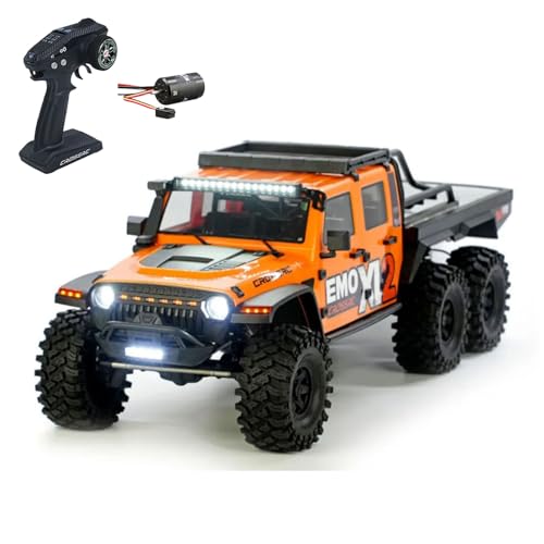 wheelfun Verbessertes CrossRC Emo Xl2 1/8 RC Rock Crawler Auto 6WD ferngesteuertes Geländefahrzeug-Modelle 1800 kv bürstenloser Motor Esc Light Hobby Grade Modell von wheelfun