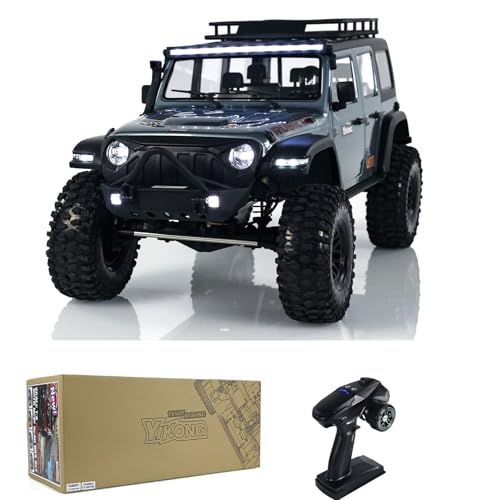 wheelfun Yikong YK4082 V3 RC Rock Crawler Auto, Fernbedienung, Kletterauto, Lichtsystem, Hobby-Grade, Crawler-Auto-Modell (grau) von wheelfun