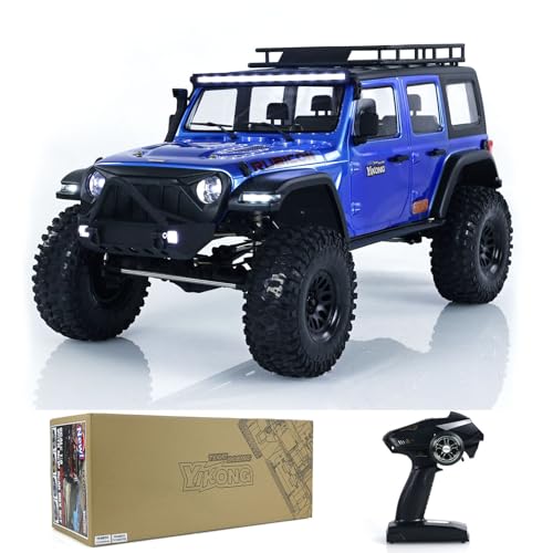 wheelfun Yikong YK4082 V3 RC Rock Crawler Auto, Fernbedienung, Kletterauto, Lichtsystem, Hobby-Qualität, Crawler-Modell, Blau von wheelfun