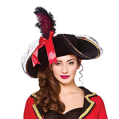 Unbekannt Ladies Bucanneer Pirate Hat Ladies Fancy Dress Accessory Hat with Feather von Wicked Costumes