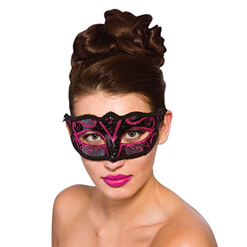 Verona Eye Mask - Pink Glitter (min 12) **NEW** von Wicked Costumes