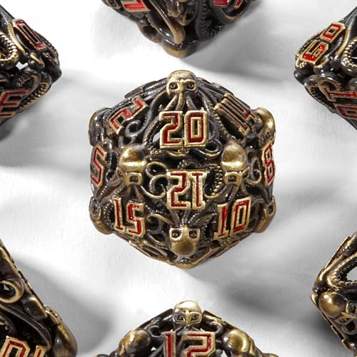 Cthulhu Hohlwürfel-Set, 7-teilig, geeignet für Dungeons and Dragon RPG, D&D, Explorer, Savage World und Tischspiele, polyedrische Würfel D20, D12, D10, D8, D6, D4, D100 Cthulhu Hohlwürfel-Set, 7-teilig, geeignet für Dungeons and Dragon RPG, D&D, Explorer, Savage World und Tischspiele, polyedrische Würfel D20, D12, D10, D8, D6, D4, D100 von willmove