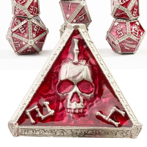 willmove Mystery Skull Metall DND Würfel Set für Dungeons and Dragons, Cthulhu DCC Einzigartige Magie RPG Rollenspiel Zubehör Geschenke (rosa) von willmove