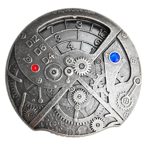 Roulette Dice von Unique Dice 7-in-1 Drehscheibe Würfel DND Spinner Metall D20 Rollenspiel Dungeons and Dragons (Antik Silber) von willmove