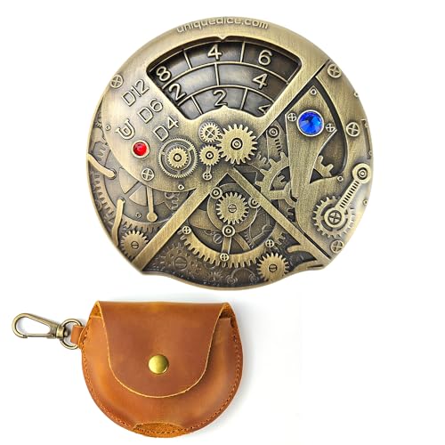 Roulette Dice von Unique Dice 7-in-1 Drehscheibe Würfel DND Spinner Metall D20 Rollenspiel Dungeons and Dragons (Antique Brass with Bag) von willmove