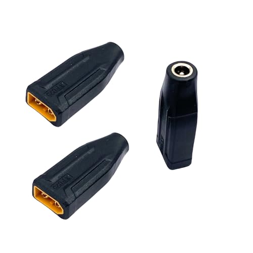 winwill 3 Stück XT60 Stecker zu DC 5.5mm X 2.1mm Buchsenadapter, vergoldete XT60 zu DC 4 Stecker für FPV Videobrillen, Drohnen, Solarzellen und Fahrzeuge von winwill