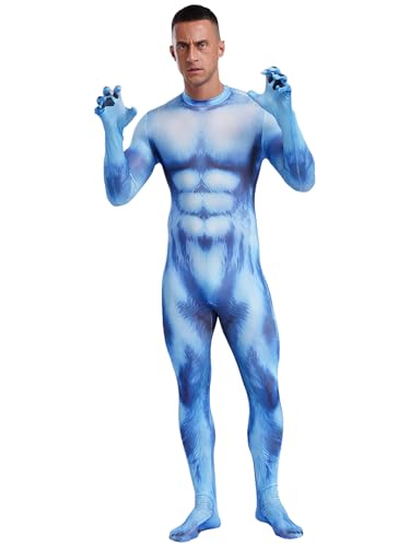 winying Cosplay Zentai Body Herren Skinny Catsuit Ganzkörper Einteiliger Langarm 3D Tier Muskel Muster Jumpsuit Halloween Fasching Geben Sie H ein M von winying