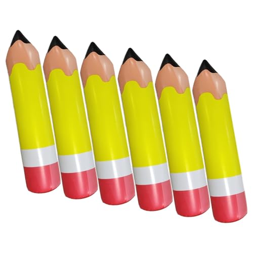 wiroouia Aufblasbarer Bleistift, aufblasbarer Bleistift | 6 Stück aufblasbare Ballon-Klassenzimmerdekoration - Sprengstift für Kinder, Klassenzimmerpreise, Partygeschenke, Abschlusszubehör, von wiroouia