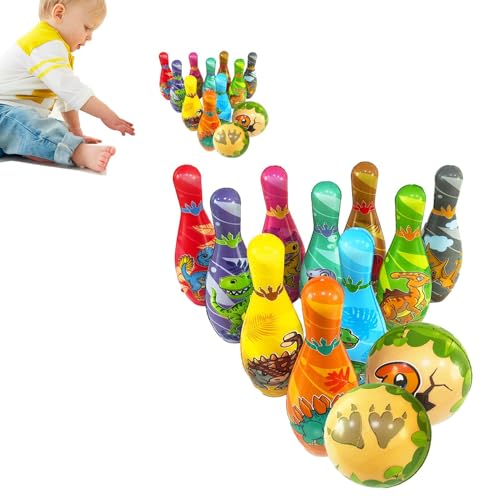 wiroouia Kinder-Bowling-Set, Tierspielzeug-Bowling-Set, Interaktives Sensorisches Spielzeug, Leichtes Entwicklungsspielzeug Für Kinder, Bowlingspiel von wiroouia