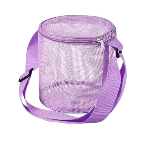 wisoolkic Nylon Mesh, praktische Aufbewahrung, Strandtasche, Aufbewahrungstasche, Riemen, Tragetasche, Mehrfarbig, Aufbewahrungsstoff für Strandspaßartikel von wisoolkic